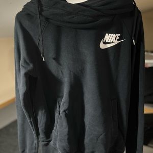 Women’s Nike Cowl Neck Pullover String Workout Casual Black and White Hoodie